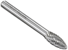 front-view of the product Tungsten carbide burrs Premium for cast iron, INOX and steel